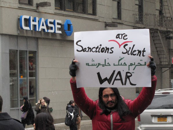 Sanctions=War demonstration
