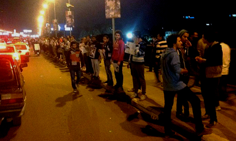 demonstrators in Cairo 2-24-2014